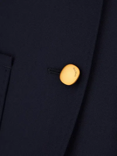 Max Mara Blue Wool Blend Jacket In 黑色