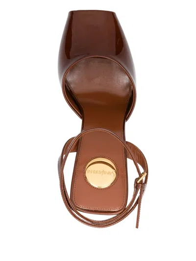 Saint Laurent La Scandale Wedge In Burgundy Patent Leather Women In Red