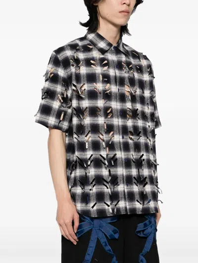 Juntae Kim Laser-slashed Shirt In 蓝色
