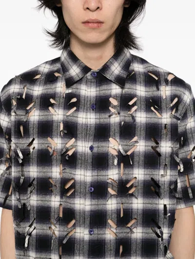 Juntae Kim Laser-slashed Shirt In 蓝色