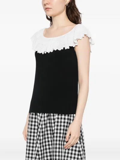 Agnès B. Chantilly-lace Top In 黑色