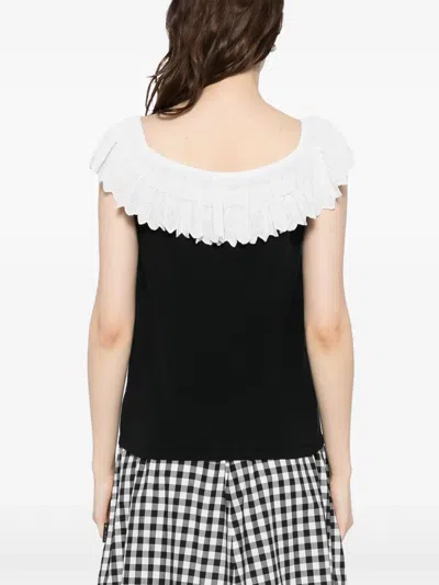 Agnès B. Chantilly-lace Top In 黑色