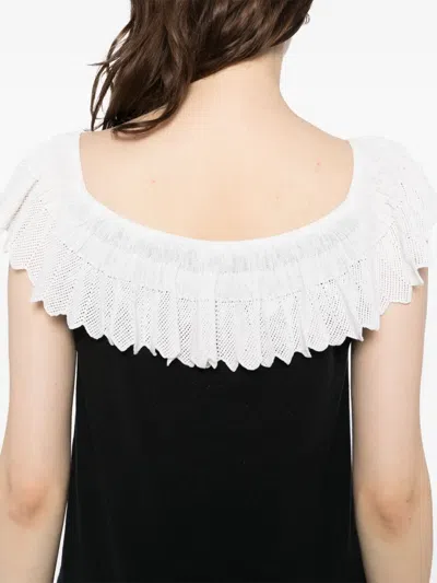 Agnès B. Chantilly-lace Top In 黑色