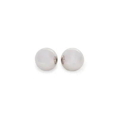 Givenchy Spherical Curve Stud Earrings In Silvery