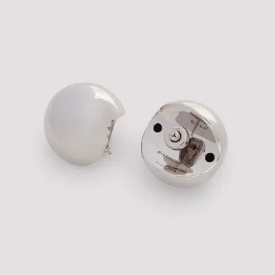 Givenchy Spherical Curve Stud Earrings In Silvery