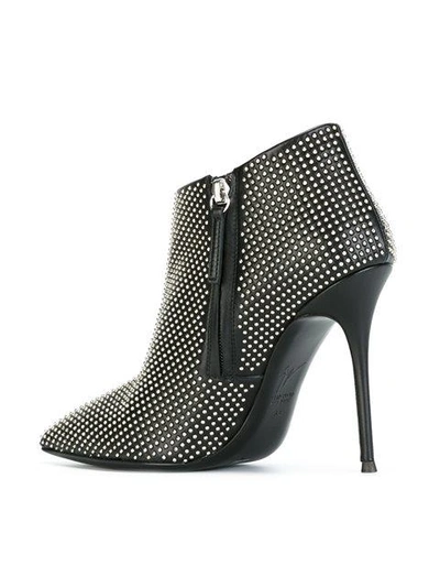 Shop Giuseppe Zanotti Design Pointed Toe Ankle Boots - Black