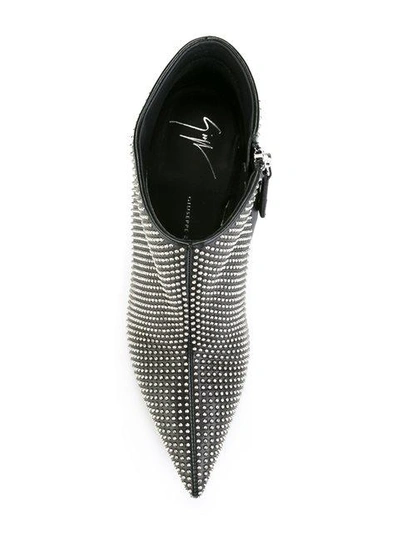 Shop Giuseppe Zanotti Design Pointed Toe Ankle Boots - Black