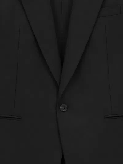 Saint Laurent Black Wool Clothing Jackets In Animal Print