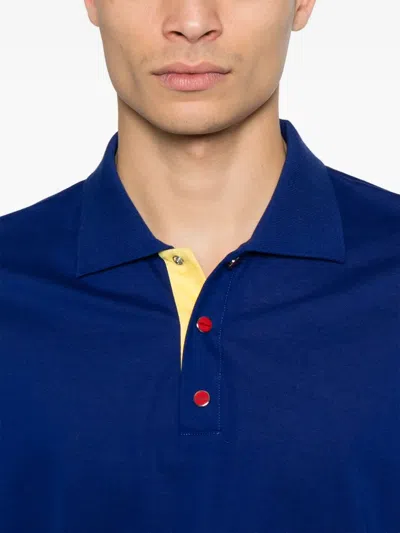Kiton Cotton Polo Shirt In 蓝色