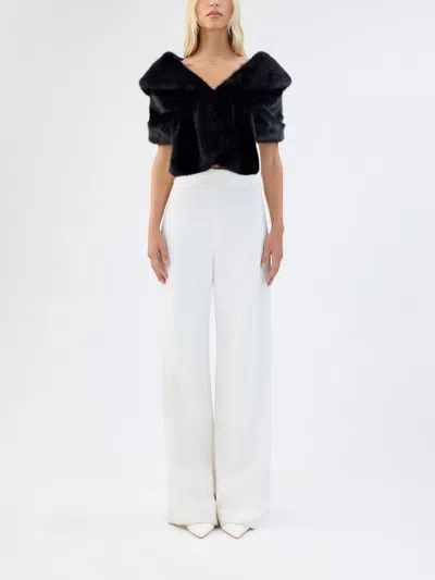 Unreal Fur Champagne Wrap In Black