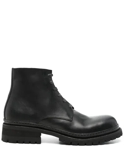 A Diciannoveventitre Leather Boots In 黑色