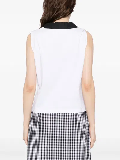 Agnès B. Cotton Polo Top In 白色