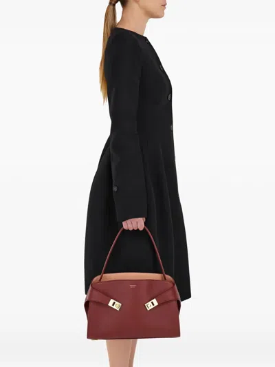 Ferragamo Women's Hug Soft Leather Shoulder Bag In Red