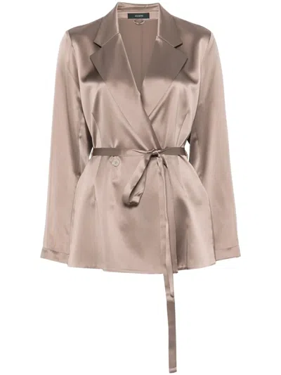 Joseph Lapel Long-sleeved Suit Jacket In Brown