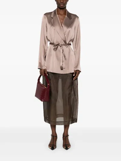 Joseph Lapel Long-sleeved Suit Jacket In Brown