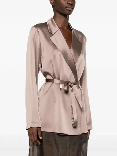 Joseph Lapel Long-sleeved Suit Jacket In Brown