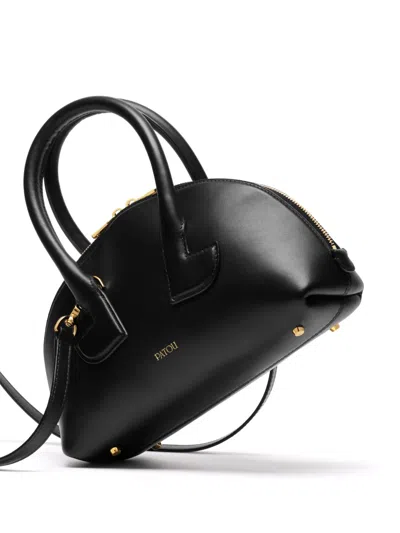 Patou Shoulder Bag Structured Detachable Strap In Black