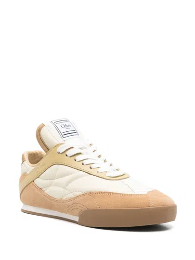 Chloé Kick Suede And Leather Sneakers In Brown