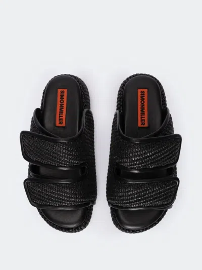 Simon Miller Cro Woven Dual-grip Slide Sandals In Black