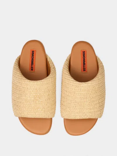 Simon Miller Raffia Bubble Slides In Neutrals