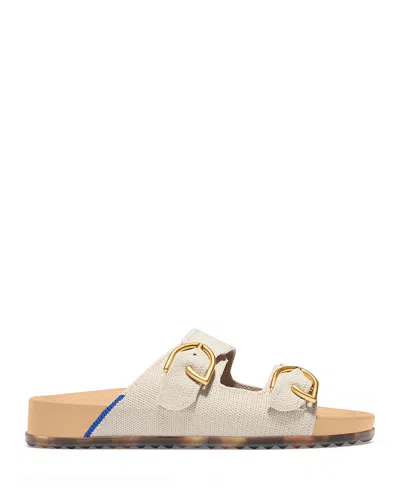 Rothys The Buckle Slide In White/neutral In Sea Salt