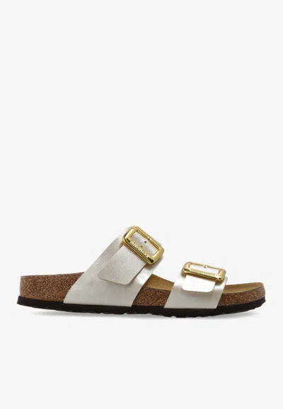 Birkenstock Sydney Cushion-buckle Double Strap Slides In White