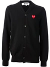 Comme Des Garçons Play Black Wool Heart Patch Cardigan