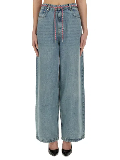 Moschino Jeans Wide Fit Jeans In Blue