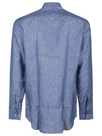 Etro Long Sleeve Shirt Button Down Collar In Blue