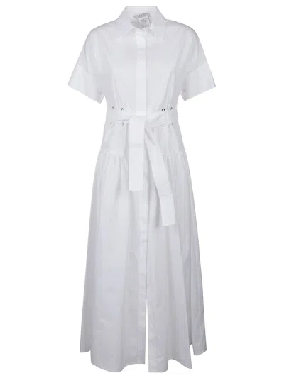Max Mara Poplin Chemisier Dress In White