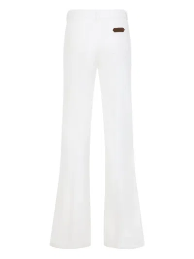 Tom Ford High-waisted Flared Pants With Classic Five-pocket Design In White