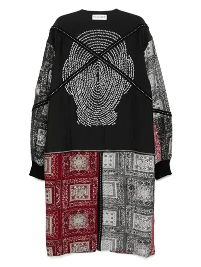 Mostly Heard Rarely Seen Patch Paisley Overcoat In Black