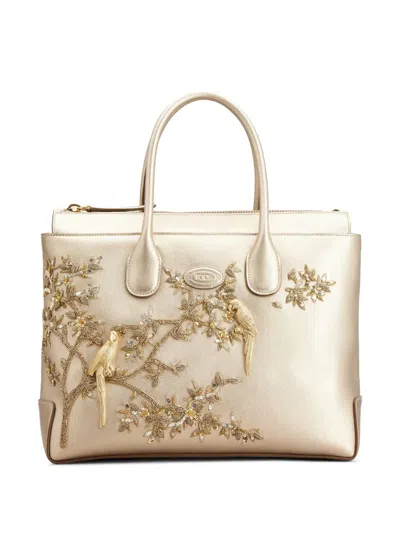 Tod's X Rahul Mishra Di Tote Bag In Neutrals