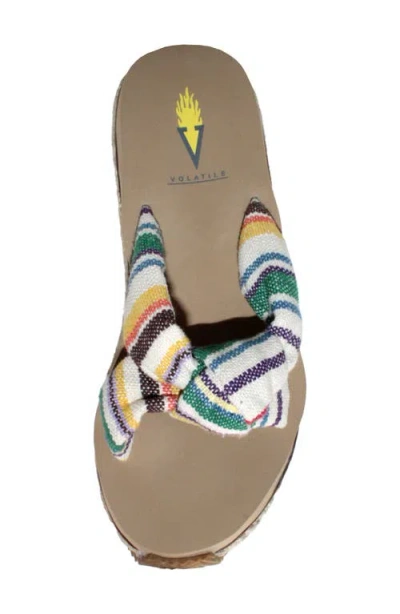 Volatile Sunridge Wedge Slide Sandal In Natural Multi
