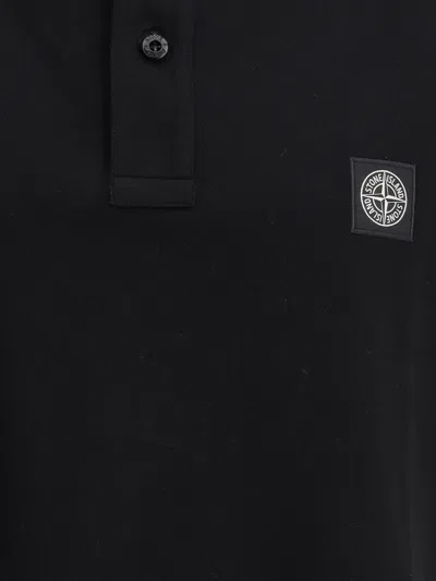 Stone Island Short Sleeve Slim Polo In Blue