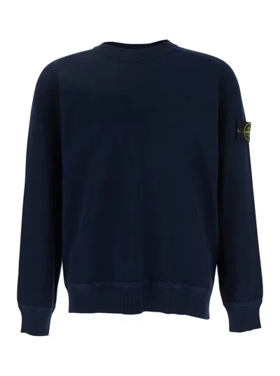 Stone Island Cotton Sweater In Blue