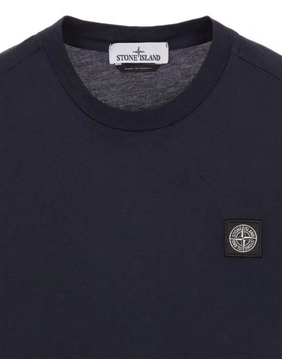 Stone Island Sage Green Cotton Jersey T-shirts In Black