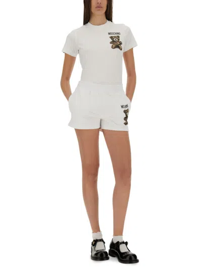 Moschino Couture Teddy Bear Shorts In White