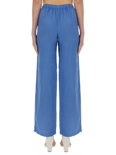 120% Lino Linen Pants In Blue