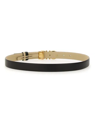 Ferragamo Black Reversible Gancini Belt In Black