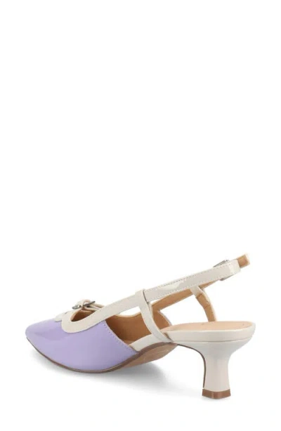 Journee Collection Padma Womens Pointed Closed Toe Kitten Heel Pumps In Lilac Patent
