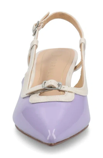 Journee Collection Padma Womens Pointed Closed Toe Kitten Heel Pumps In Lilac Patent