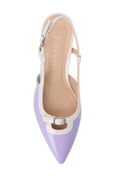 Journee Collection Padma Womens Pointed Closed Toe Kitten Heel Pumps In Lilac Patent