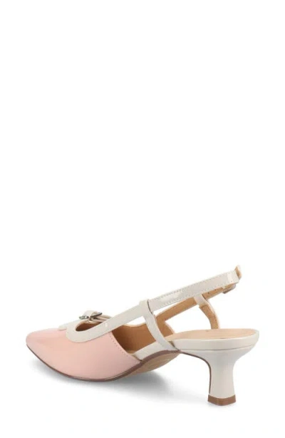 Journee Collection Padma Womens Pointed Closed Toe Kitten Heel Pumps In Pink