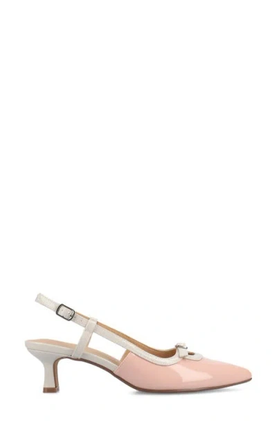 Journee Collection Padma Womens Pointed Closed Toe Kitten Heel Pumps In Pink
