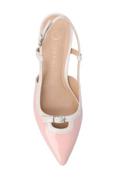 Journee Collection Padma Womens Pointed Closed Toe Kitten Heel Pumps In Pink