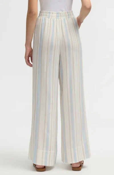 Nvlt Wide Leg Pants In Blue Natural Stripe