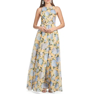 Sachin & Babi Kate Gown In Sun And Sea Peonies In Multi