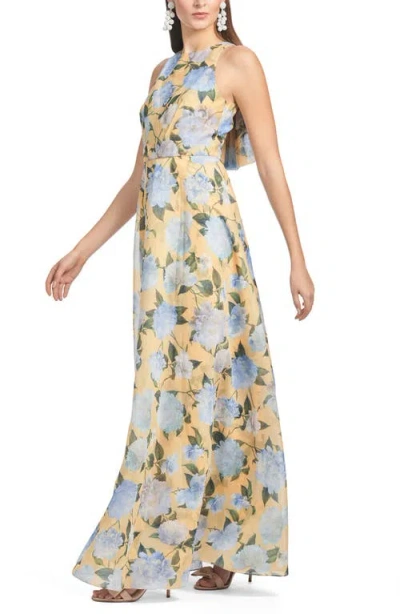 Sachin & Babi Kate Gown In Sun And Sea Peonies In Multi