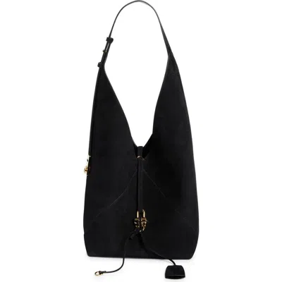 Ferragamo Women's Suede Hobo Bag In Black